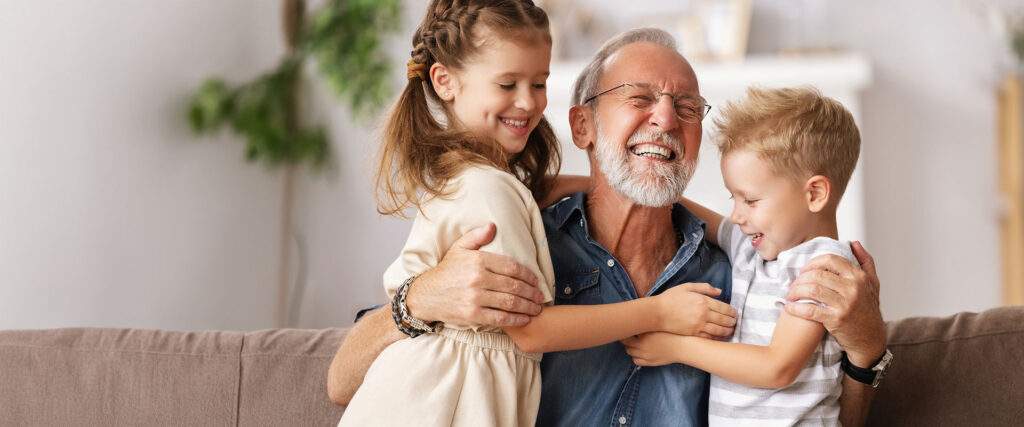 Man with his grandchildren